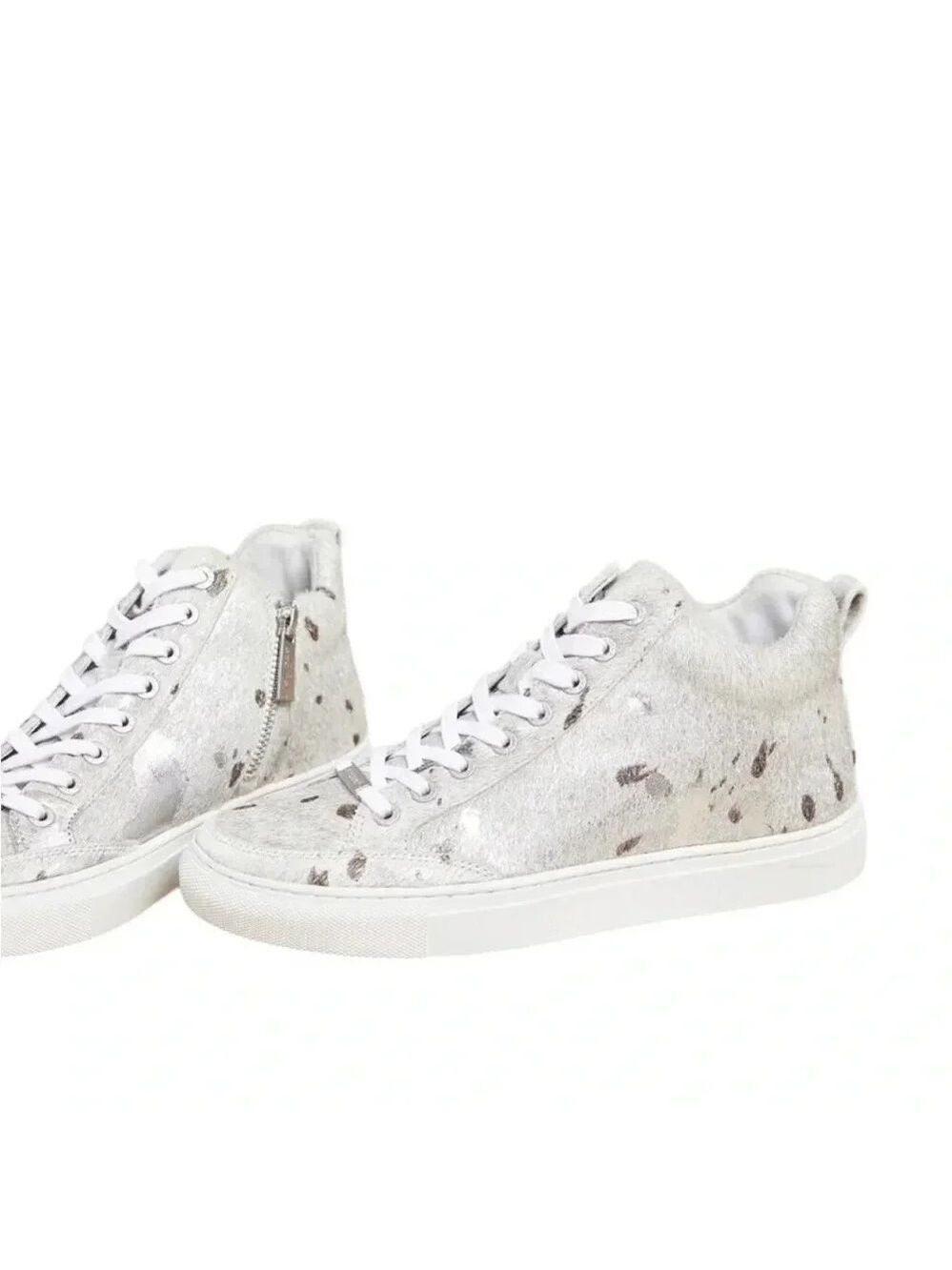 J/Slides Ludlow Metallic Calf Hair High Top Sneakers Women’s 8.5 Platform Luxe